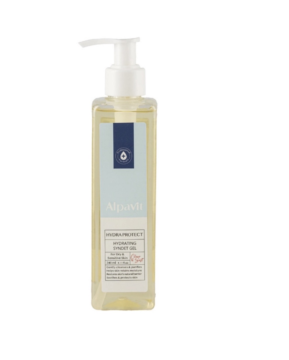 ژل شستشوی صورت خشک و حساس آلپاویت مدل Hydra Protect حجم 240 میلی لیتر