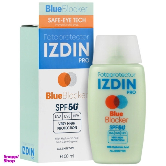 فلوئید ضد آفتاب ایزدین پرو مدل blue blocker با spf 50 حجم 50 میلی لیتر