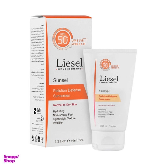 کرم ضد آفتاب لایسل مدل dry to normal مناسب پوست خشک با SPF50 حجم 40 میلی لیتر